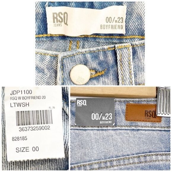 RSQ Light Wash distressed high waisted Boyfriend straight jeanssize 23 - Picture 4 of 8